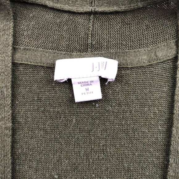 J.Jill Womens Cardigan Sweater MP Open Front Classic Green Casual Cozy Knit - Picture 6 of 10